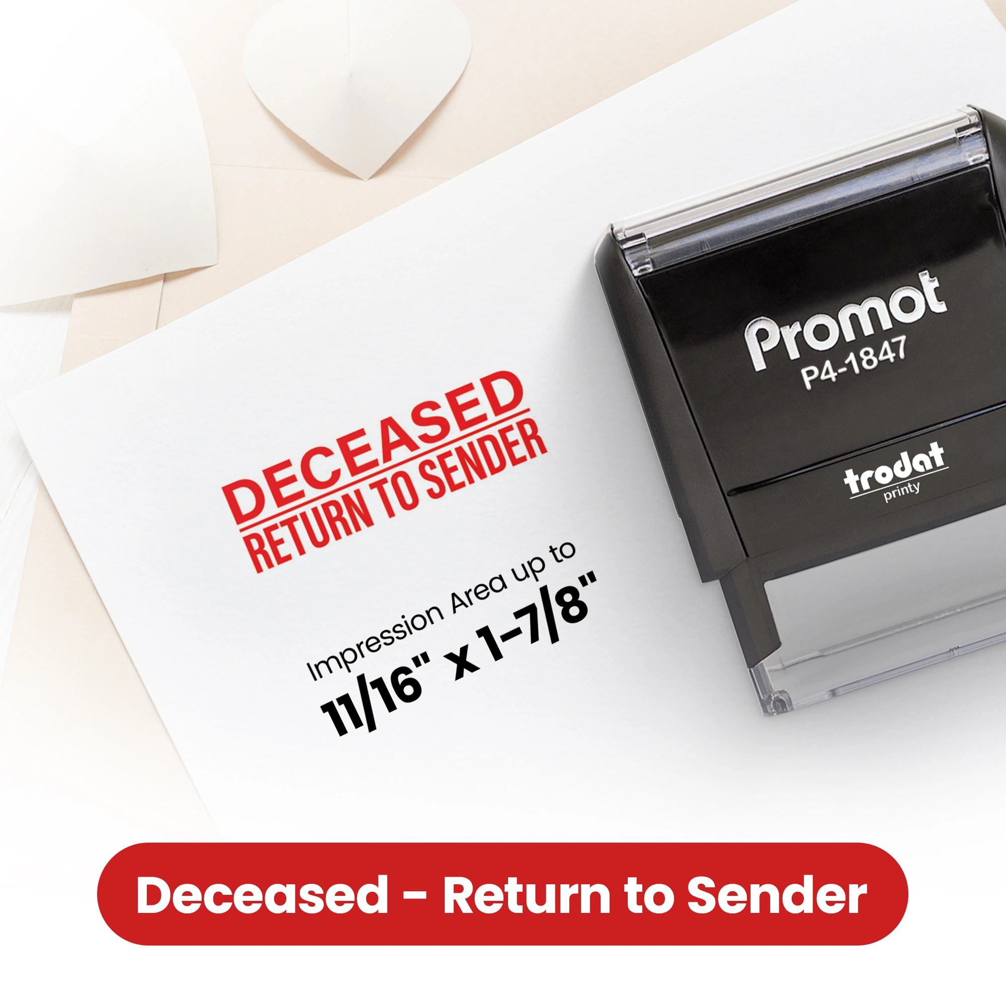 Deceased - Return to Sender Stamp